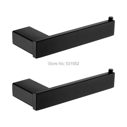 Matte Black Bathroom Hardware Towel Rack Shelf Hook