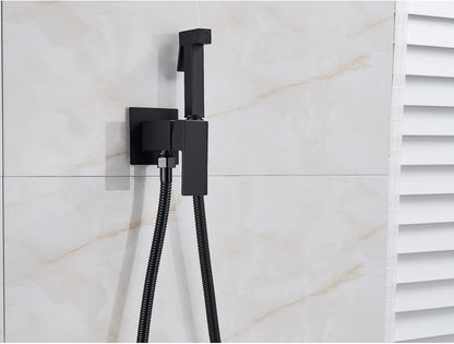 Black/Chrome Toilet Shower Mixer Faucet Cold Water Mixer