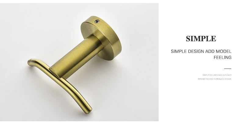 Bathroom Hardware Brushed Gold Toilet Brush Holder Robe