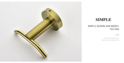 Bathroom Hardware Brushed Gold Toilet Brush Holder Robe