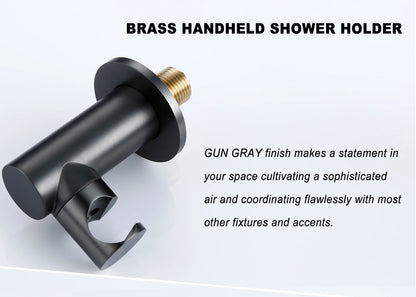 Bagnolux Gun Gray Bath Shower Brass Head Rianfall