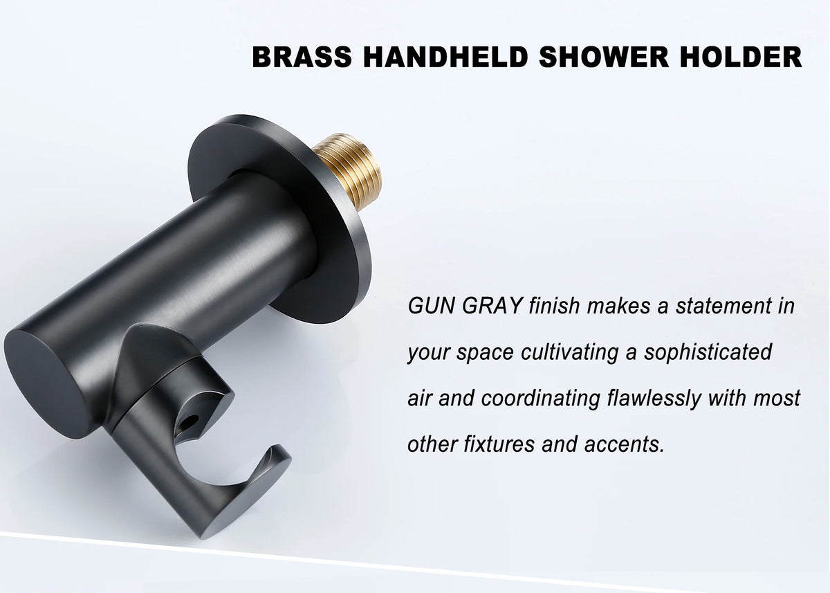Black Bathroom Shower Faucet Wall Mount Rainfall Shower