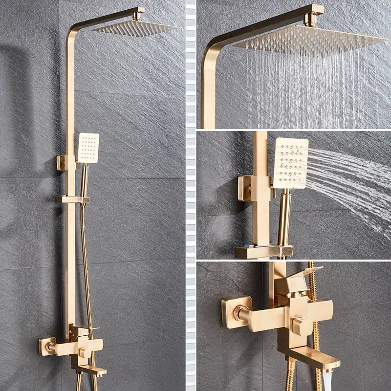Uythner Bathroom Chrome/Black Shower Faucet Rotate Tub Spout