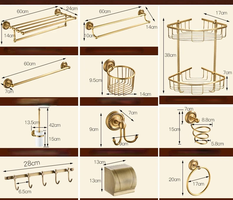 Solid Brass Bathroom Hardware Sets Antique Bronze Bath