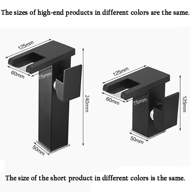 Bathroom Hydropower Led Waterfall Faucet Sink Basin Mixer