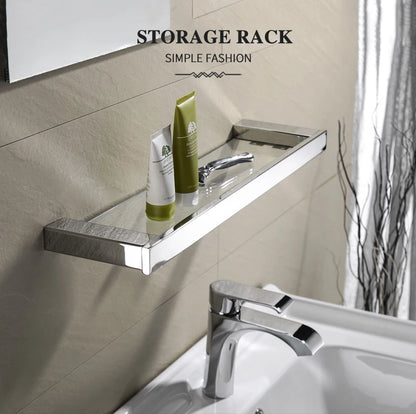 Stainless Steel Bathroom Wall Shelf Towel Bar Rack