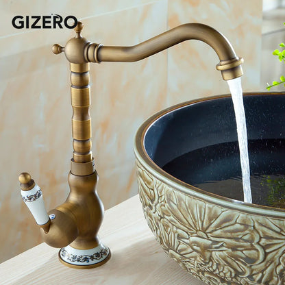 Antique Retro Faucet Basin Mixer Bathroom Cold Water