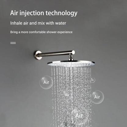Brushed Stainless Steel Brass Built Installation Rain Shower