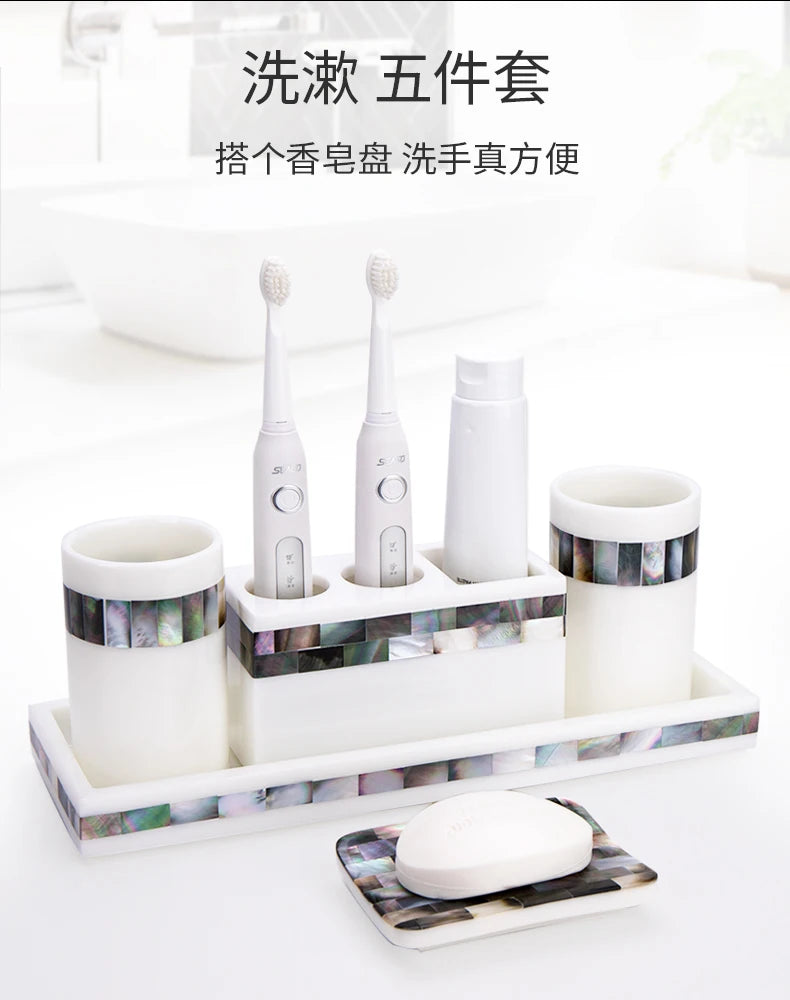 Natural Color Resin Toothbrush Bathroom Toilet Cup