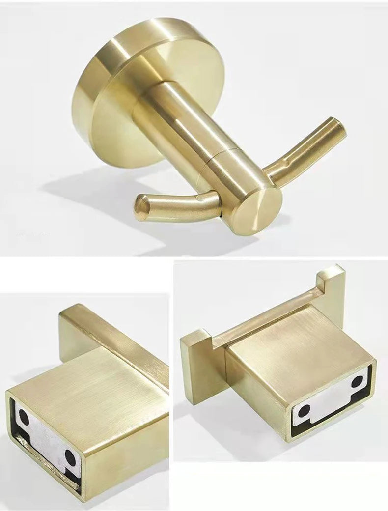 Brush Gold Stainless Steel Clothes Hook Wall Mounted