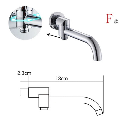 Becola Wall Mounted Faucet Spout Square Round Brass