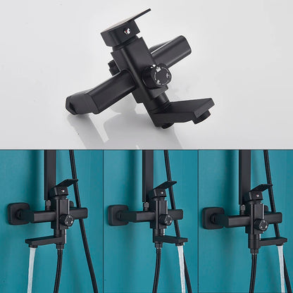 Matte Black Bathroom Shower Faucet 8/10/12inch Wall Mount