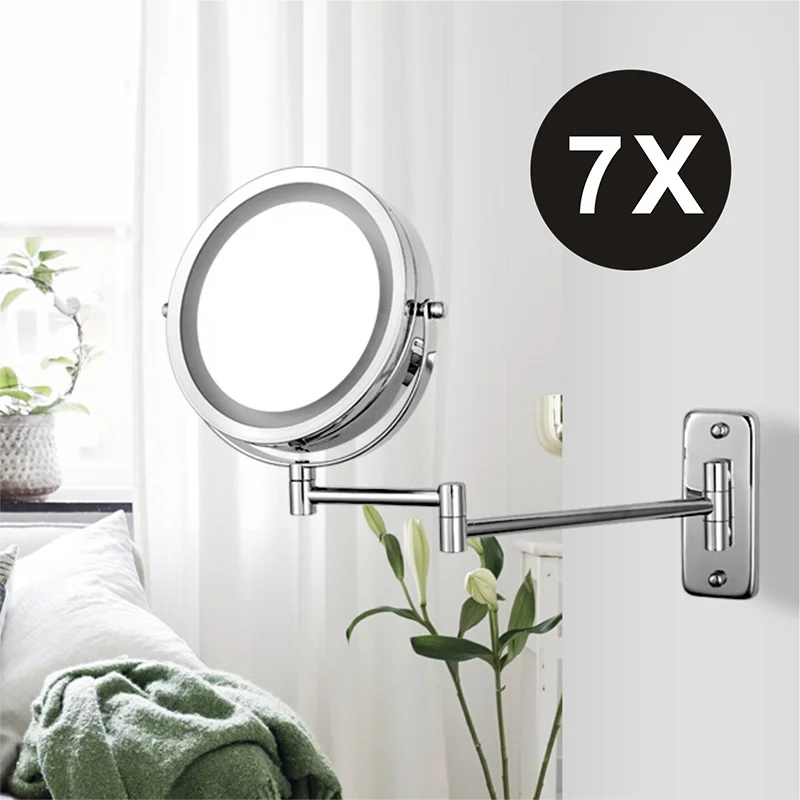 Folding Arm Extend Bathroom Mirror Led Light Inch