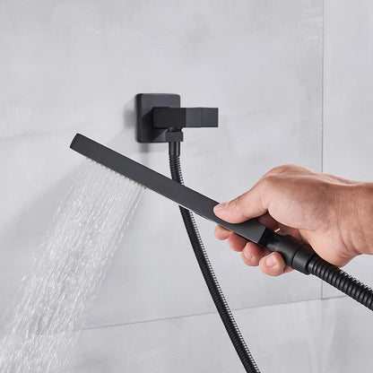 Rozin Matte Black Thermostatic Shower Faucet Wall Mount
