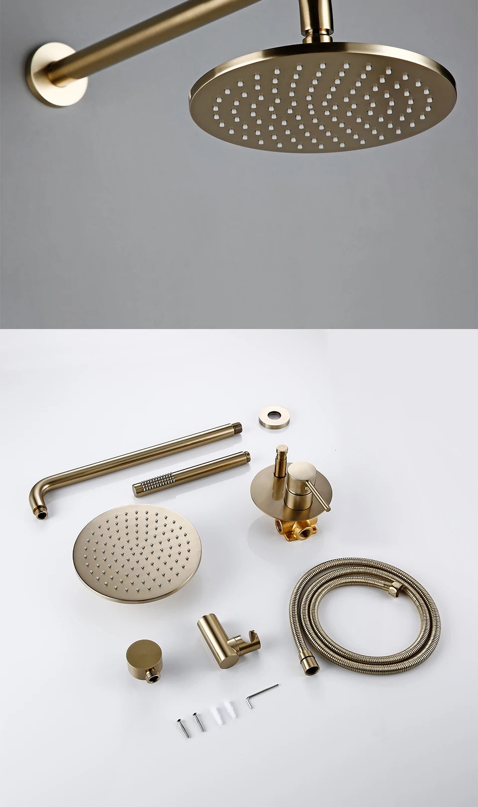 Shower System Wall Mount Bathroom Bath Faucet Brass