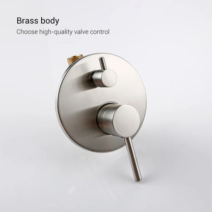 Brushed Stainless Steel Brass Built Installation Rain Shower