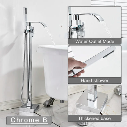 Shbshaimy Golden Floor Bathroom Bathtub Faucet Handshower Cold