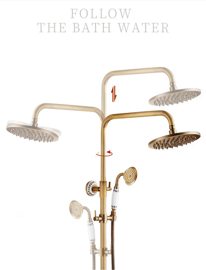 Zgrk Antique Rain Shower Faucets Hand Wall Mounted