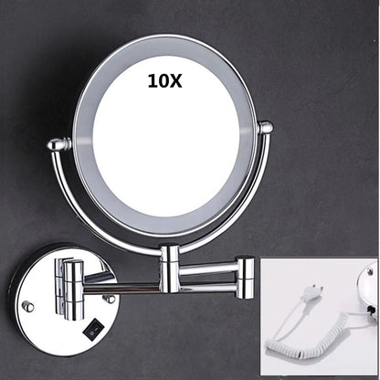 Silver Brass Dual Side Led Light Bathroom Mirror