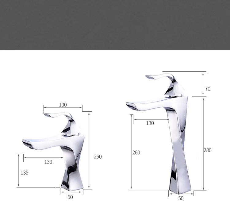 Design Basin Faucet Black Chrome Bathroom Sink Faucet