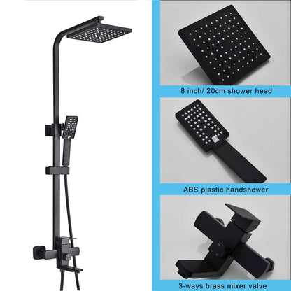 Matte Black Bathroom Shower Faucet 8/10/12inch Wall Mount