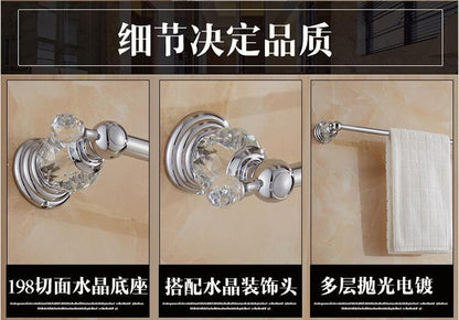 Brass Shower Shelf Toilet Paper Holder Silver Crystal