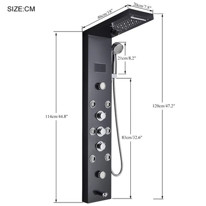 Led Light Shower Panel Waterfall Rain Digital Display