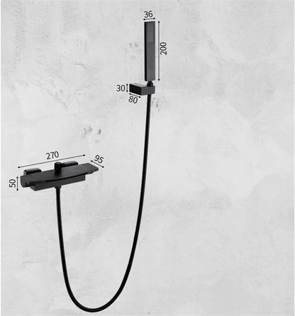 Tuqiu Rose Gold Bathtub Shower Faucet Brass Bathtub