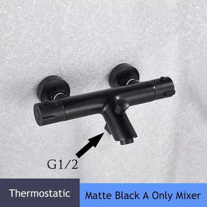 Chrome Telephone Type Wall-Mounted Thermostatic Shower Faucet