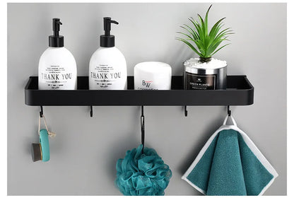 Black / White Bathroom Shelf Shampoo Holder Storage
