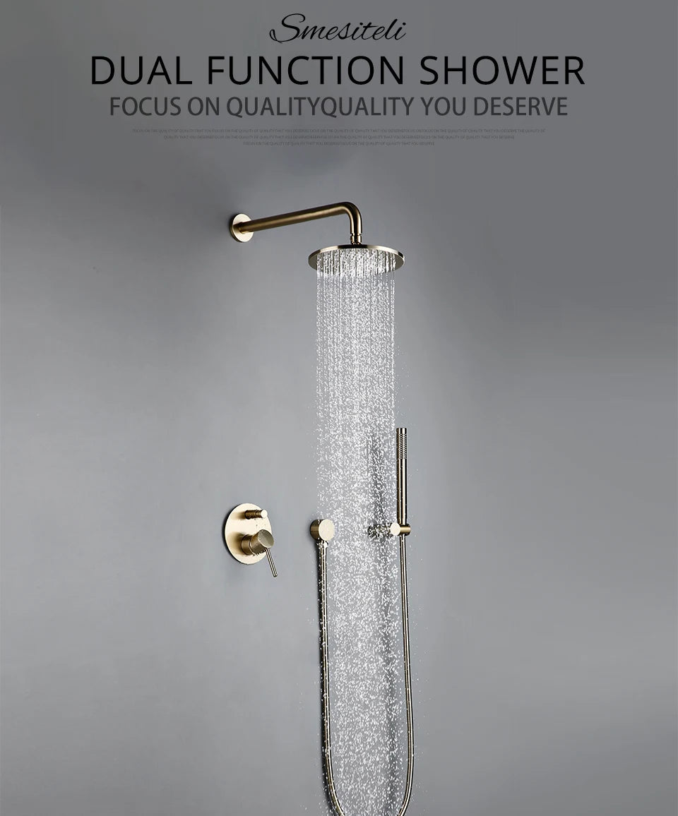 Shower System Wall Mount Bathroom Bath Faucet Brass