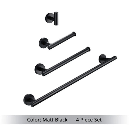 Bathroom Hardware Kit Brushed Stainless Steel Round Wall