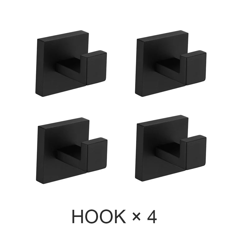 Matte Black Bathroom Hardware 304 Stainless Steel Towel