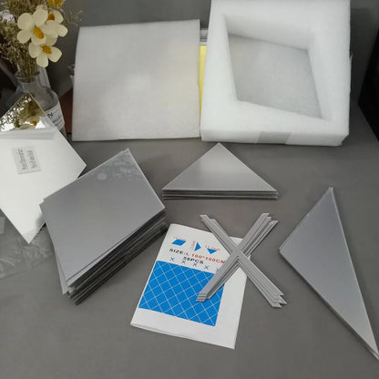 10/17/32/58pcs 3d Mirror Stickers Acrylic Triangles