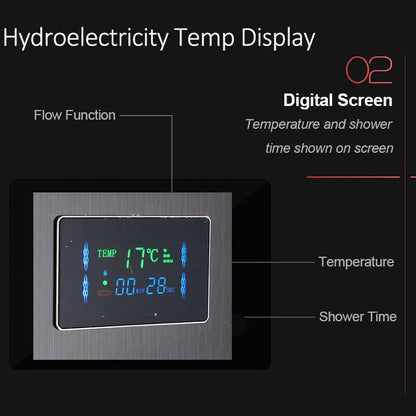 Black Nickel Led Shower Panel Six Functions Shower