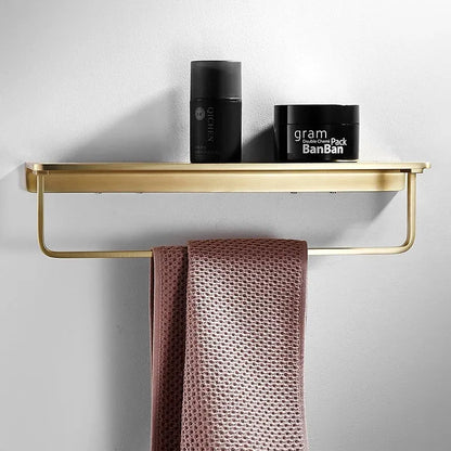 Bathroom Towel Rack Corner Shelf Paper Holder Hook