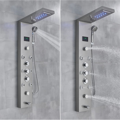 Golden Black Shower Panel Wall Rain Waterfall Shower