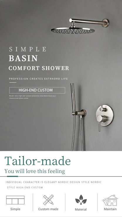 Bagnolux Shower Brass Drawing Concealed Wall Hanging Top