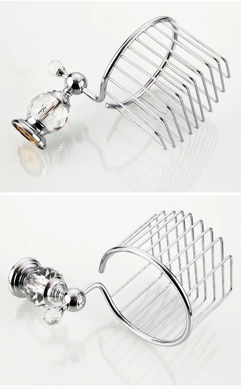 Bathroom Hardware Crystal Bath Towel Shelf Toilet Paper