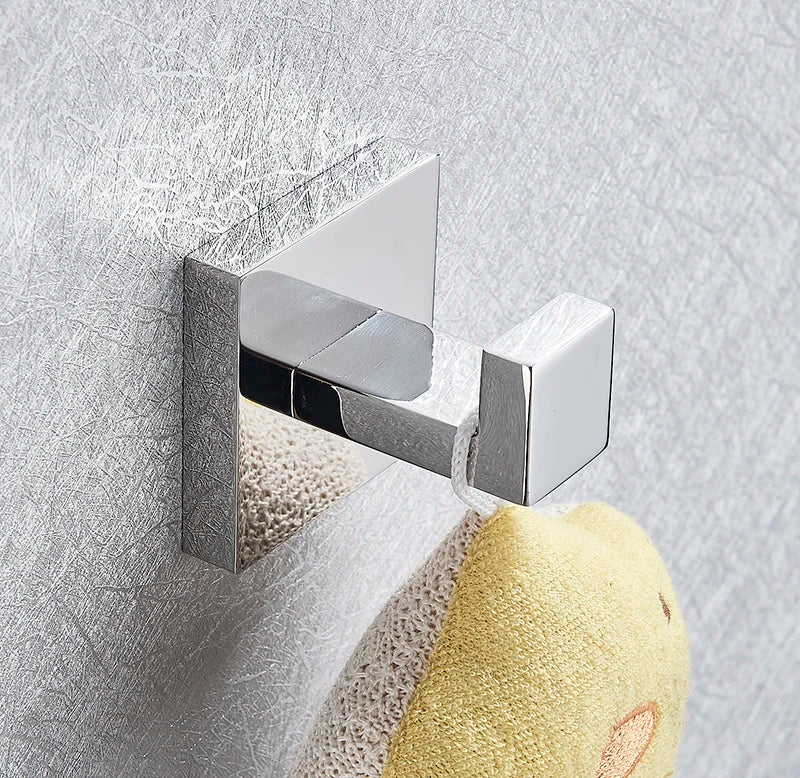 Bathroom Hardware Chrome Robe Hook Towel Rail Bar