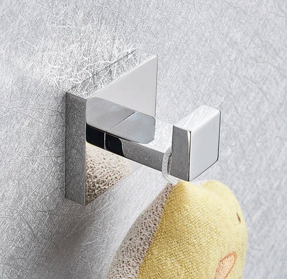 Bathroom Hardware Chrome Robe Hook Towel Rail Bar