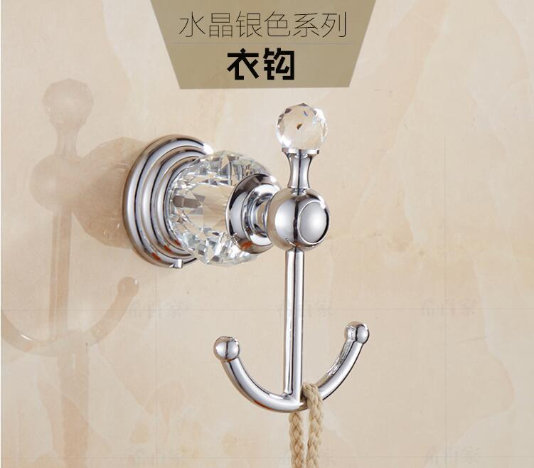 Brass Shower Shelf Toilet Paper Holder Silver Crystal