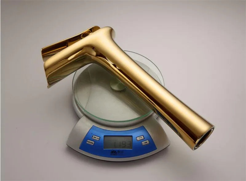 Basin Faucet Gold Waterfall Faucet Brass Bathroom Faucet