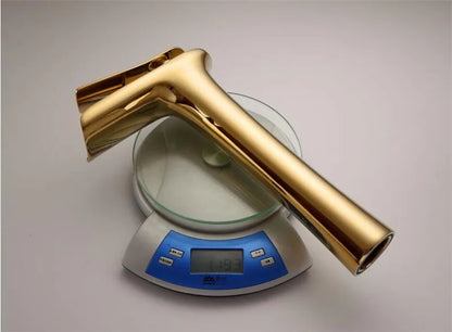 Basin Faucet Gold Waterfall Faucet Brass Bathroom Faucet