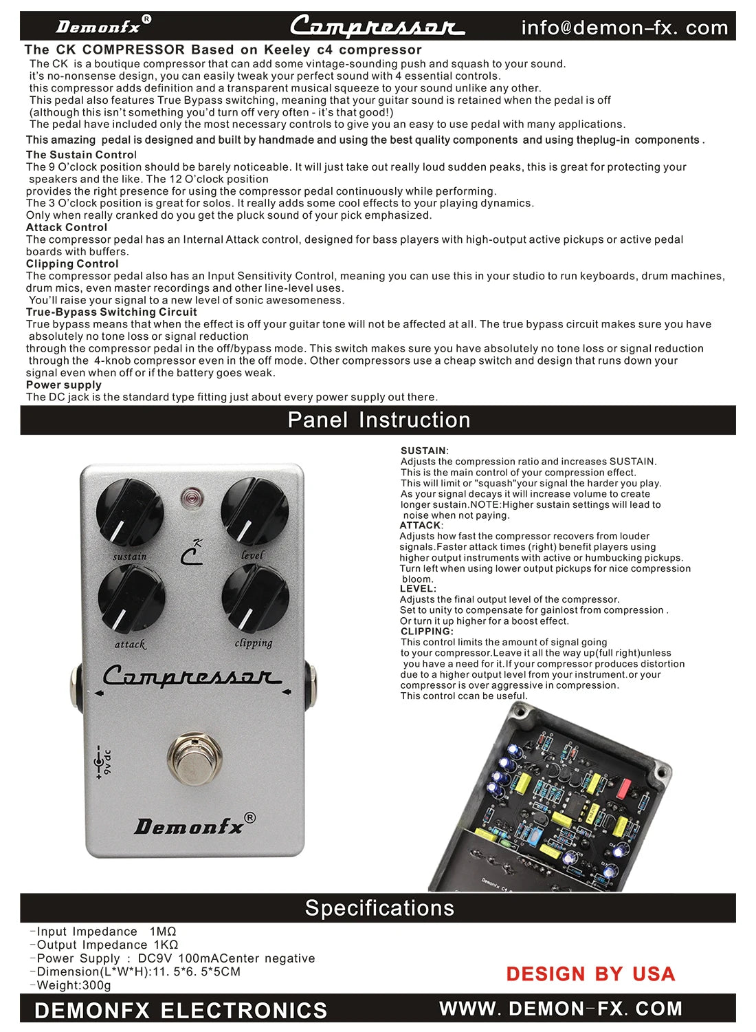 Demonfx Guitar Effect Pedal K-C At-Ds Freedman Be-Odx