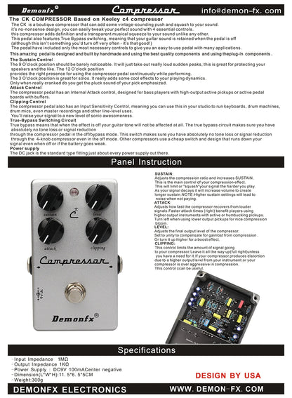 Demonfx Guitar Effect Pedal K-C At-Ds Freedman Be-Odx