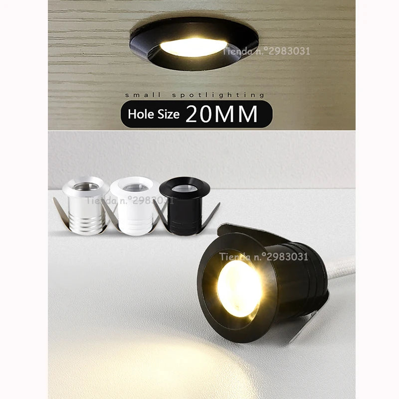 10 1w 3w Led Recessed Cabinet Mini Spot