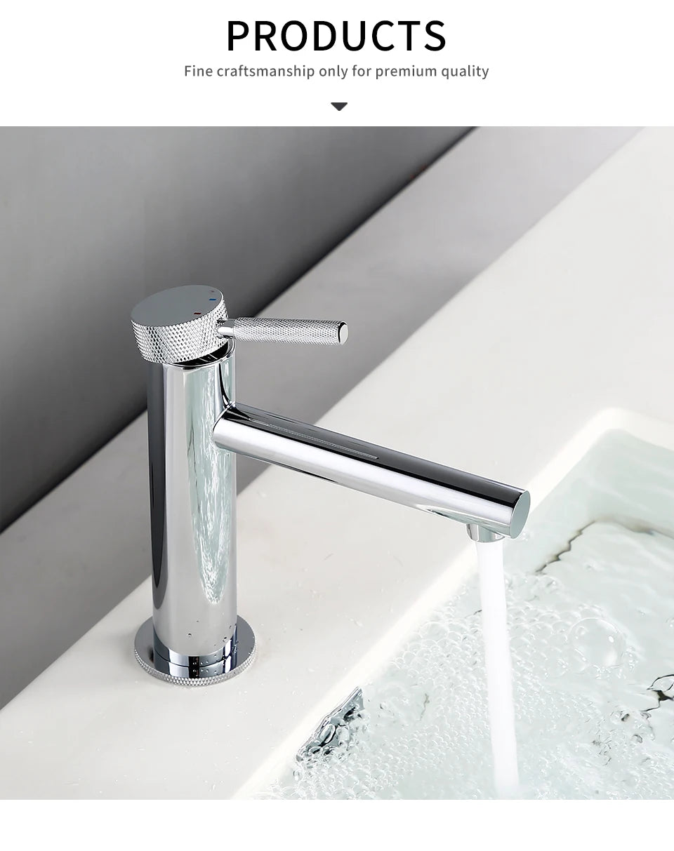 Solid Brass Gold Basin Faucet Hole Handle Cold