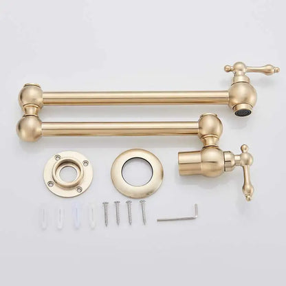 Brushed Gold Faucet Wall Mount Bathroom Basin Faucet