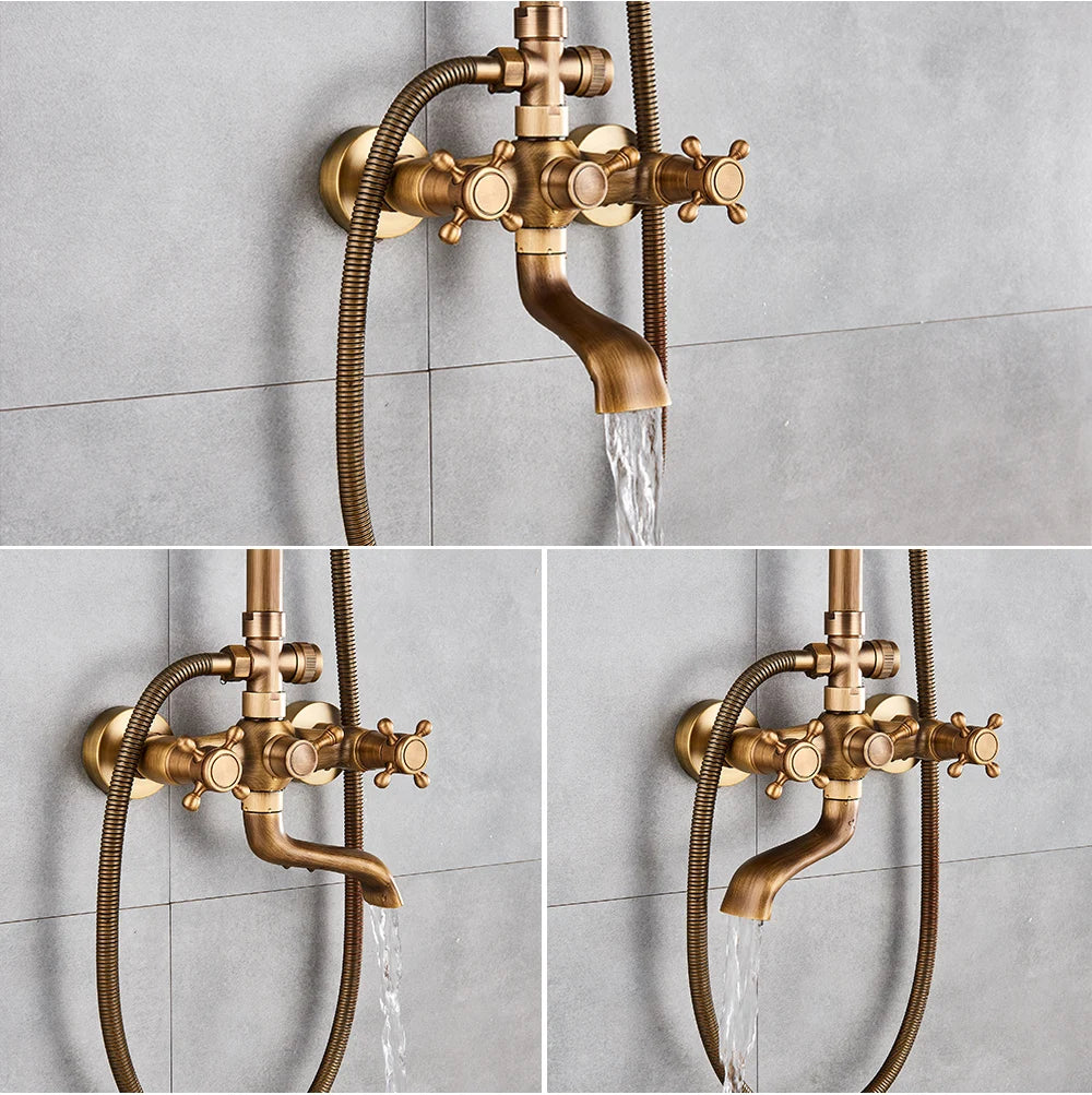 Poiqihy Antique Shower Wall Bathroom Bath Shower Faucet
